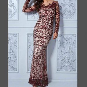 Long Sleeve Evening Gown / Prom Dress / Formal Wear